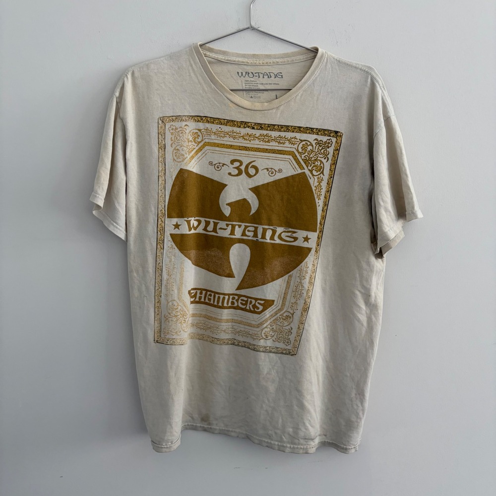 Wu-Tang Clan 36 Chambers Graphic T-Shirt Tan Hip Hop Rap Mens Large
